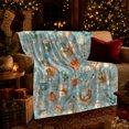 thumbnail image 3 of Whimsical Winter Woodland Animals, Festive Holiday Scene, Warm Flannel Blanket for Cabin and Lodge with Detailed Artwork, Art Lovers Housewarming Gift, Festive Home Decor, 3 of 9
