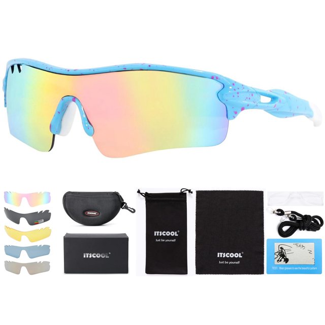 Gafas Deportivas Polarizadas ITSCOOL con 5 Lentes Intercambiables para Hombre y Mujer