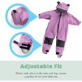 thumbnail image 4 of Cuddle Club One Piece Kids Rain Suit Waterproof Jacket Toddler Overalls, Purple Bear 6 to 7 Years Old, 4 of 6