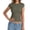 0-Army Green210, variant on Women's Fitted Ribbed Cap Sleeve T Shirt Slim Stretch T-Shirt Solid Crew Neck Tee