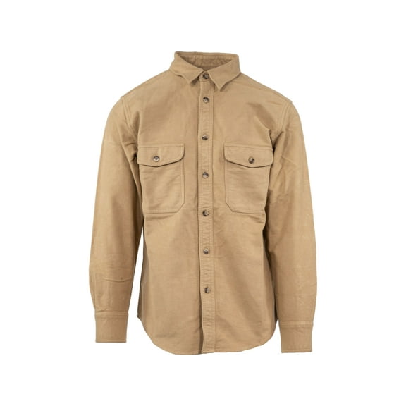 MidwayUSA Men's Heavyweight Chamois Long Sleeve Shirt Buckskin Small