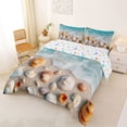 thumbnail image 2 of jejeloiu Beach Shells Full Size Comforter Sets,Ocean Pattern Bedding Comforter Set For Boys,Blue Beige,Colorful Stars Reversible,3 Pieces,1 Comforter and 2 Pillowcases, 2 of 7