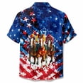 thumbnail image 6 of Cowboy Shirts for Men Summer Short Sleeve Button Up Notch Collar Western Cowboy Horse Printed Casual Shirt, 6 of 6