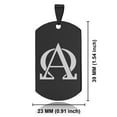 thumbnail image 2 of Stainless Steel Religious Alpha and Omega Dog Tag Pendant Necklace, 2 of 3