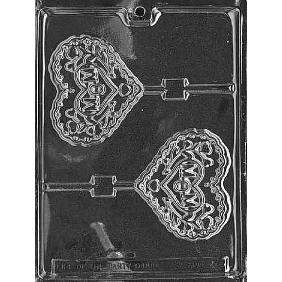 Grandmama's Goodies D009 Mother Heart Lollipop Mother 's Day Chocolate Candy Soap Mold with Exclusive Molding Instructions