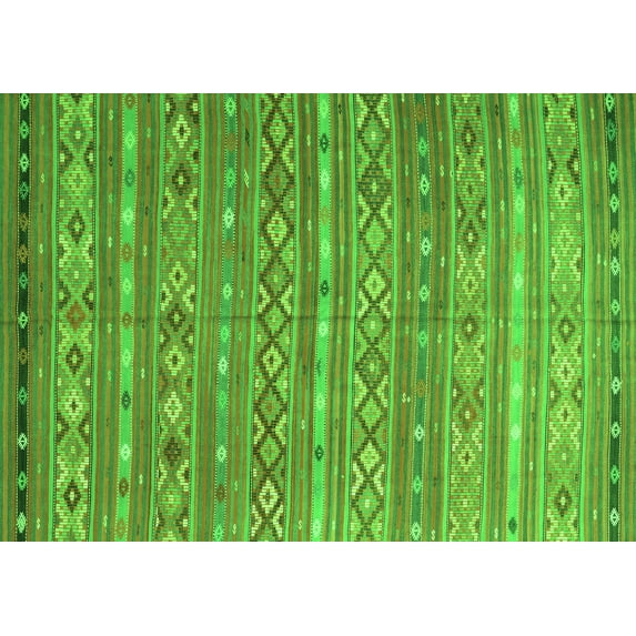 Ahgly Company Indoor Rectangle Oriental Green Traditional Area Rugs, 8' x 12'