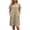 A Khaki, variant on Womens Summer Dresses 2026 Women's Fashion Solid Color Loose Round Neck With Pockets Short Sleeve Dress Black Xxl
