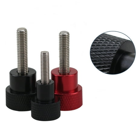 

1Pcs M5 M6 Aluminium Alloy+Stainless Knurled Thumb Screw Hand Grip Knob Step Bolt Screws Red Black White