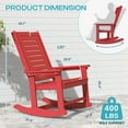 thumbnail image 5 of FODINGHILL Outdoor Rocking Chair, HDPE All Weather Adirondack Oversized Rockers, Porch Rocking Chairs for Patio Outside Backyard Balcony Garden, Red, 5 of 9