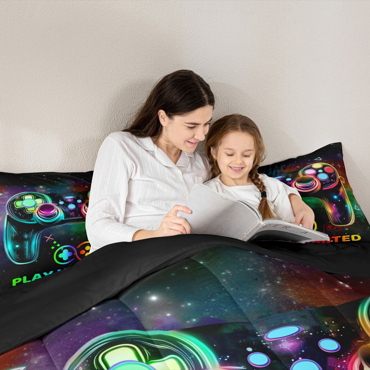 Teen Gaming Bedding Sets Full with Comforter,Duvet Insert,Lightweight 3 Pcs