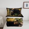 thumbnail image 5 of Erosebridal Black Bear Full Size Comforter Set, Animals Wildlife Lightweight Comforter, Trees Woodland Nature Bedding Comforter Sets For Bedroom, Black Brown Rustic Bedding Set, 5 of 6