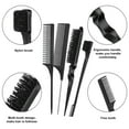 thumbnail image 3 of AOWOO 8Pcs Hair Styling Combs Set, Include Bristle Hair Brush, Grooming Comb, Sturdy Rat Tail Comb, for Women Girls Kids and Hair Stylists, Black, 3 of 8