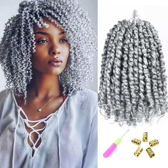 8 Packs Pre-twisted Passion Twist Crochet Hair for Black Women, 8 Inch Passion Twist Hair, Pre-looped Crochet Braids Bohemian Hair Synthetic Braiding Hair Extensions (12Strands/P