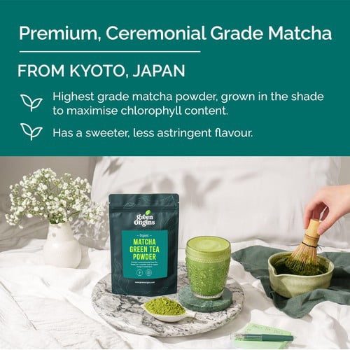 Green Origins Organic Japanese Ceremonial Matcha Green Tea Powder 30g, British Import (Pack of 2)