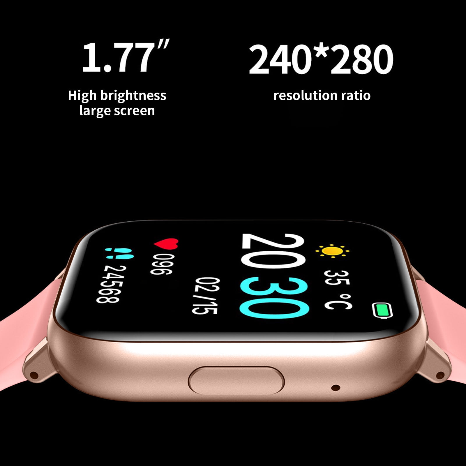 AZXY Smart Watch,Health Smart Watches,Android Smartwatch,Sports Touchscreen Bluetooth Smart Watch Waterproof for Men Women,Fitness Trackers,Pink