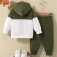 thumbnail image 6 of zuwimk Toddler Baby Boy Fall Winter Clothes Color Block Long Sleeve Sweatshirt Pullover Tops And Joggers Pants Outfit Set(6-9 Months,AG), 6 of 8