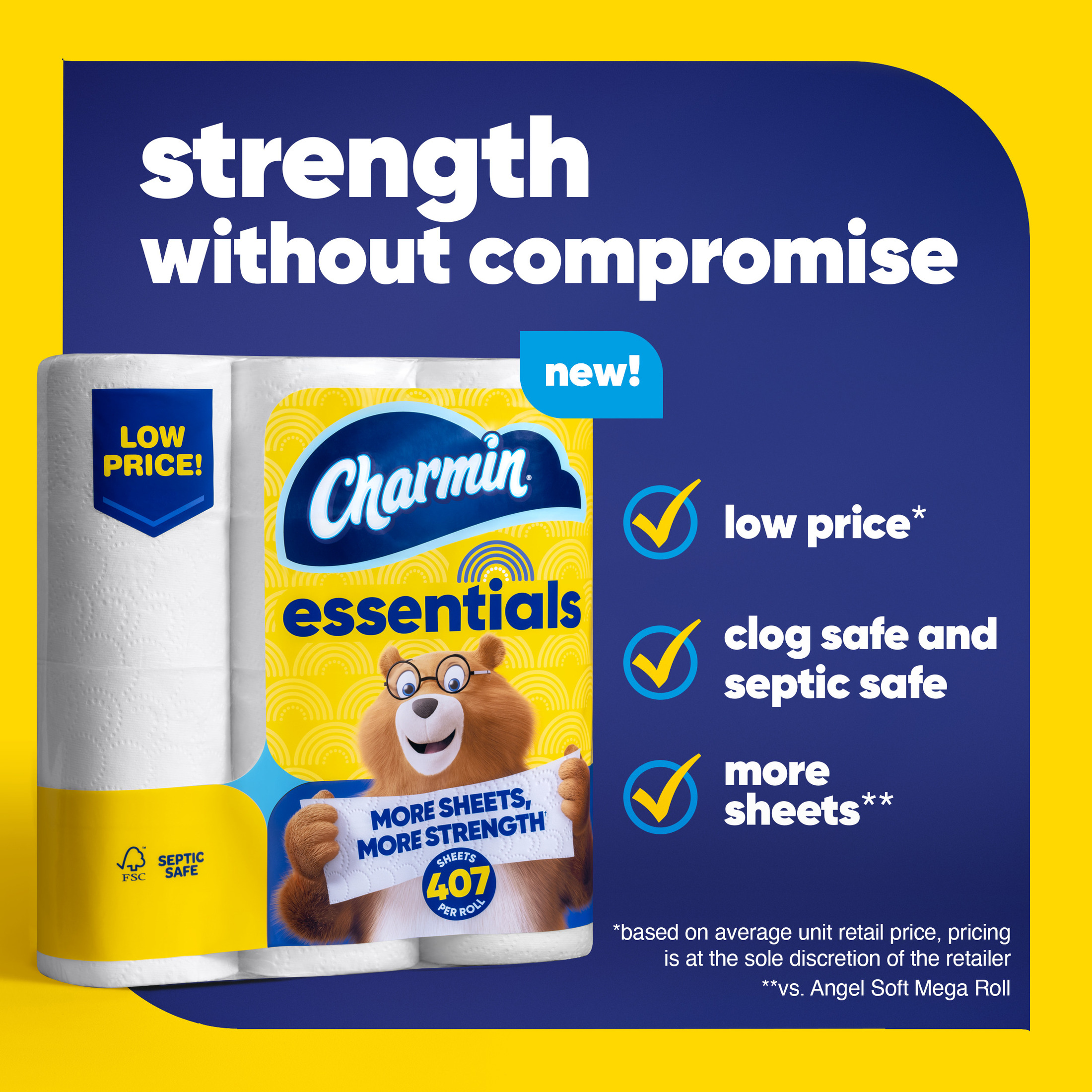 Charmin Essentials Toilet Paper 9 Mega Rolls photo 2