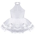 thumbnail image 5 of Aiihoo Kids Girls Dance Dress Sleeveless Sequins Dance Dress Ballet Tutu Jazz Latin Ballerina Dancewear White 4, 5 of 7