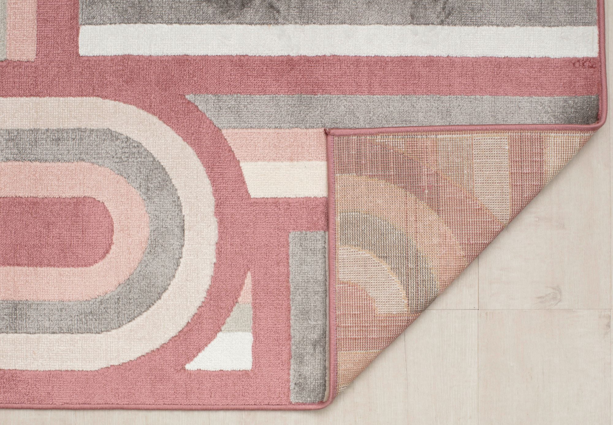 Elizabeth Sutton VE15D At First Blush Geometric Modern Burgundy Area Rug, 2'0" x 4'0"
