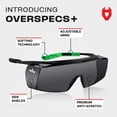 thumbnail image 2 of NoCry Tinted Safety Glasses Over Eyeglasses for Men and Women with Anti Scratch Wraparound Lenses  —  UV400 and ANSI Z87 Certified — Adjustable Temples with Anti-Slip Tips — Great for Shooting, 2 of 7