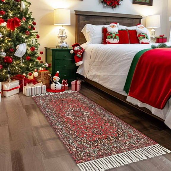 2'x6' Vintage Runner Rug Machine Washable Rug Modern Carpet Hallway Runner Rug for Kitchen Entryway Bedroom Indoor Laundry