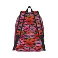 thumbnail image 2 of Naloa Red Lips Kissing Canvas Backpack for Men Women Rucksack Casual Travel Daypack College Tote Satchel Bookbag for Teens-Medium, 2 of 7