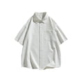 thumbnail image 5 of HUANBAI Summer Men's Puffon Short Sleeved Shirt Men's Casual Loose Shirt Coat, 5 of 5