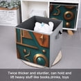 thumbnail image 5 of Set of 6 Collapsible Oxford Fabric Storage Cubes with Handles, Foldable Closet Organizer Bins for Clothes, Toys, Shelves, Home & Kitchen Retrofuturistic Circuit of Bronze, 5 of 7