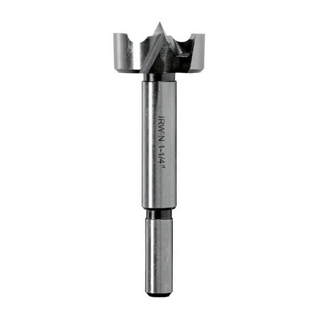 UPC: 0042526943645 | Irwin Marples 1 1/4 in. Dia. x 6 in. L Carbon Steel Forstner Drill Bit 3/8 in. Round Shank 1 pc.