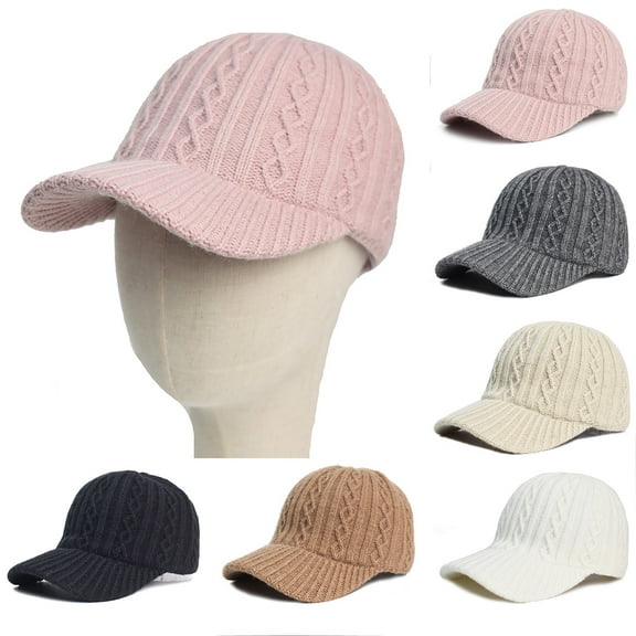 Msgweeeg Men's Winter Hats Winter Hat for Women Women's Solid Color Knitted Wool Hat with Thick Velvetand Warm Ear Protection Hat for Snow Activitiesand Skiing