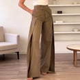 thumbnail image 2 of WERYOUNG Casual Wide Leg Pants For Women Asymmetric Everyday Wear Trousers Club Party Stylish Bottoms, 2 of 5