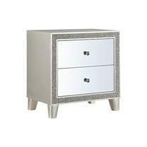 Sliverfluff Nightstand in Mirrored & Champagne Finish