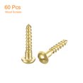 thumbnail image 3 of Uxcell Wood Screws M1.6 x 8mm Slotted Round Head Brass Self-Tapping Screw WoodWorking Screw 60 Pack, 3 of 6