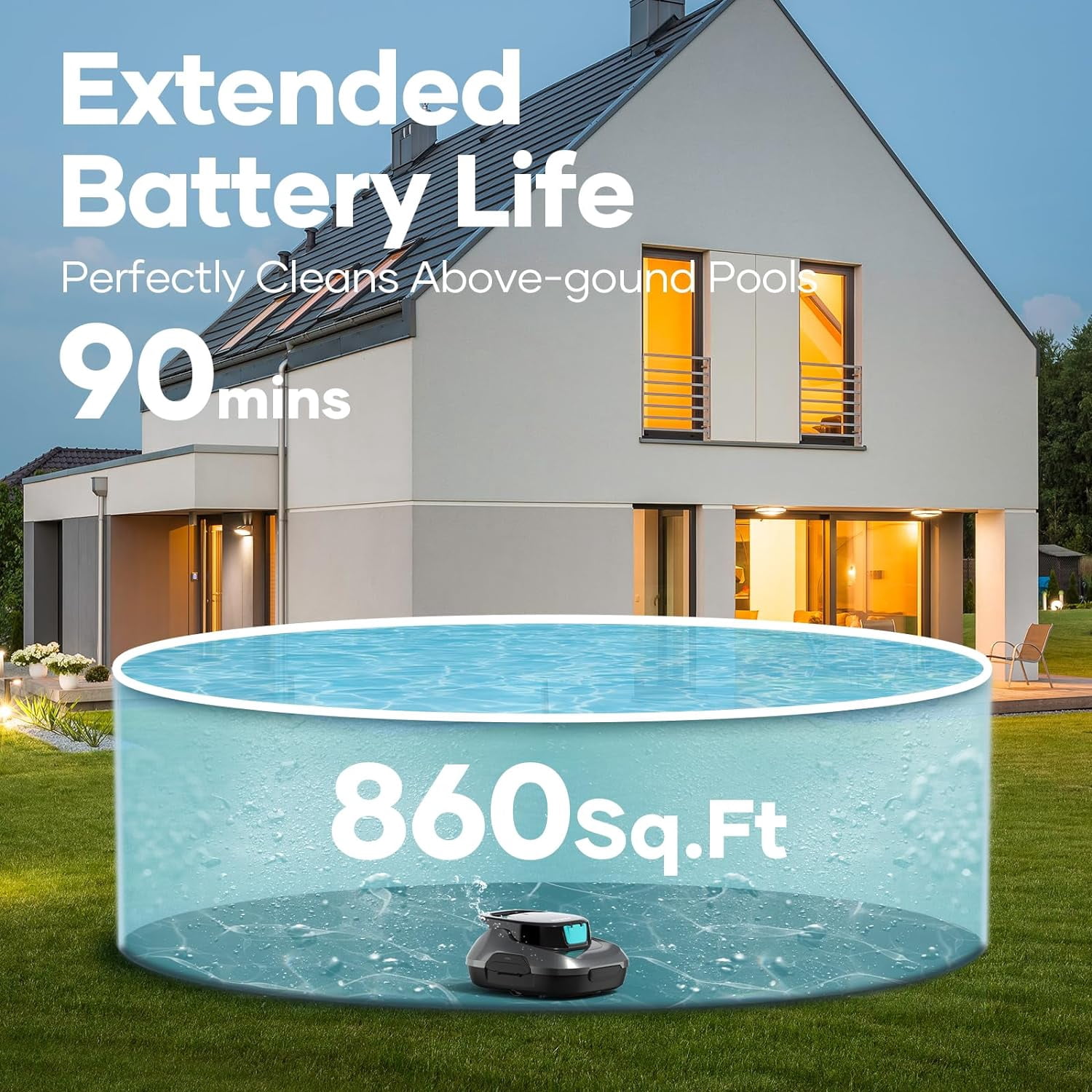 Aiper Automatic Robotic Pool Cleaner, Cordless Pool Vacuum with Chemical Dispenser for Above/In-ground Swimming Pools Scuba SE