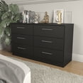 thumbnail image 5 of Kappesberg Foster 3-Piece Bedroom Set, One 6-Drawer Dresser & Two 3-Drawer Tall Chest, in Black, for Adults and Teens, 5 of 6