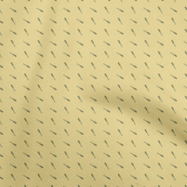 oneOone Tissu Popeline de Coton Sergé Jaune Outils Rétro Matériel de Couture Tissu Imprimé au Mètre 56 Pouces de Large