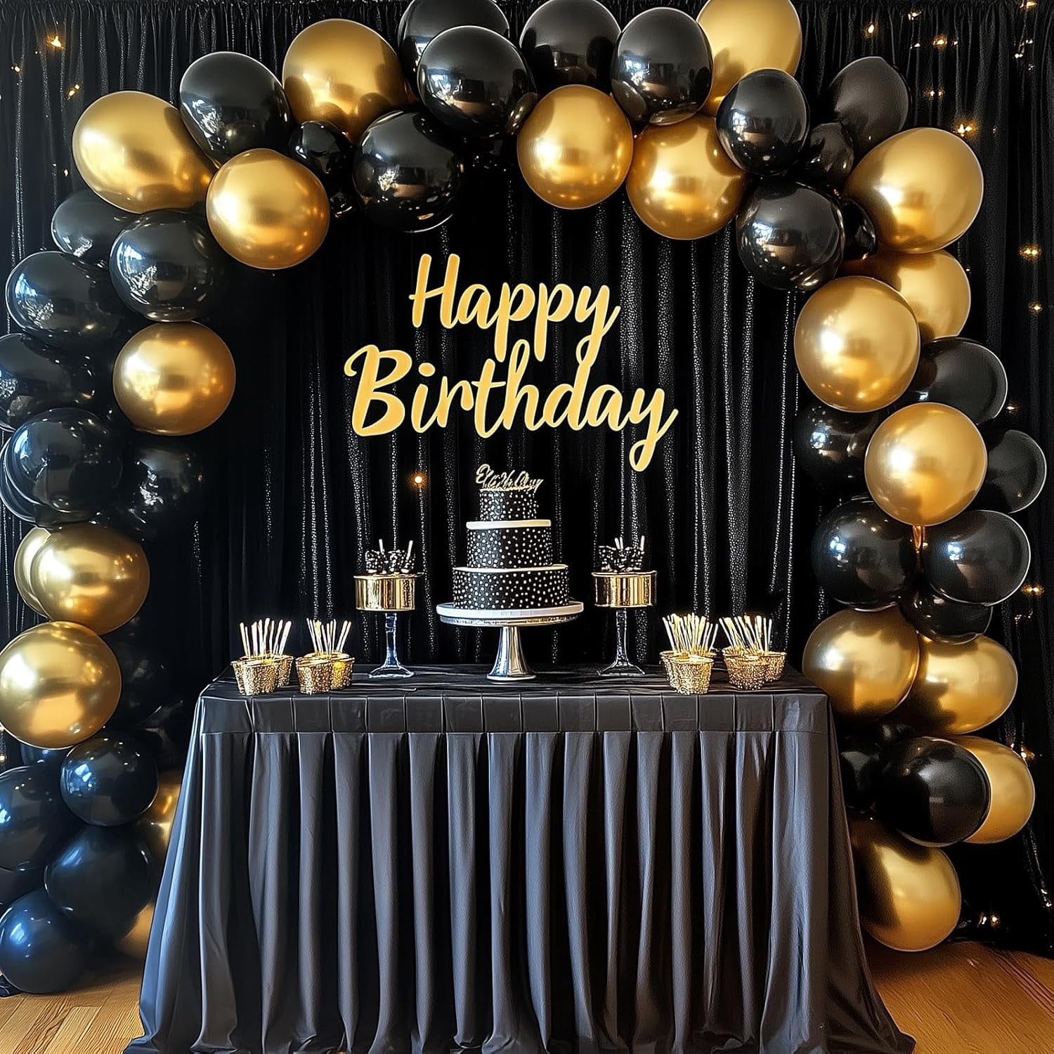 Burculy 129pcs Metallic Gold Balloons Different Sizes 18 12 10 5 Inch, Latex Balloon Garland Arch Kit for Party Graduation Wedding Holiday Happy Birthday Decoration