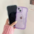 thumbnail image 5 of for iPhone 15 Plus Case, Cute Curly Wave Frame Shape Design Soft TPU Bling Glitter Star Shiny Phone Case with iPhone 15 Plus, Shockproof Protective Cover Case for Women Girls, Purple-1, 5 of 12