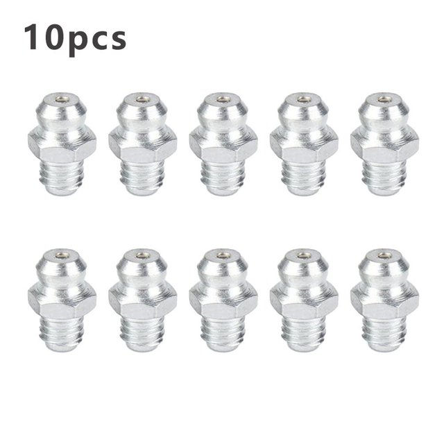 10Pcs Oil Nipples Suitable For Lathes Rounded M6X1.00 Steel Zinc Plated Nipples