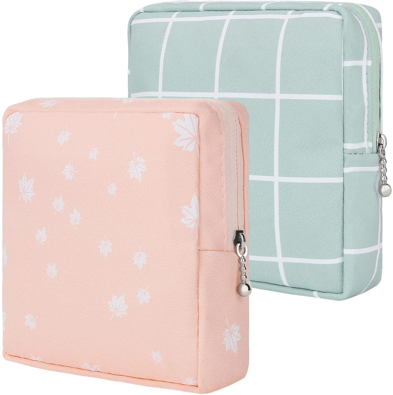 1pc letter pattern zippered portable travel sanitary napkin storage bag PU  waterproof storage small square bag. It is convenient and beautiful to  store sanitary napkins when going shopping. It is very suitable