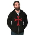 thumbnail image 3 of Medieval Knight Templar Christian Zip Up Hoodie Men's Women's Brisco Brands S, 3 of 6