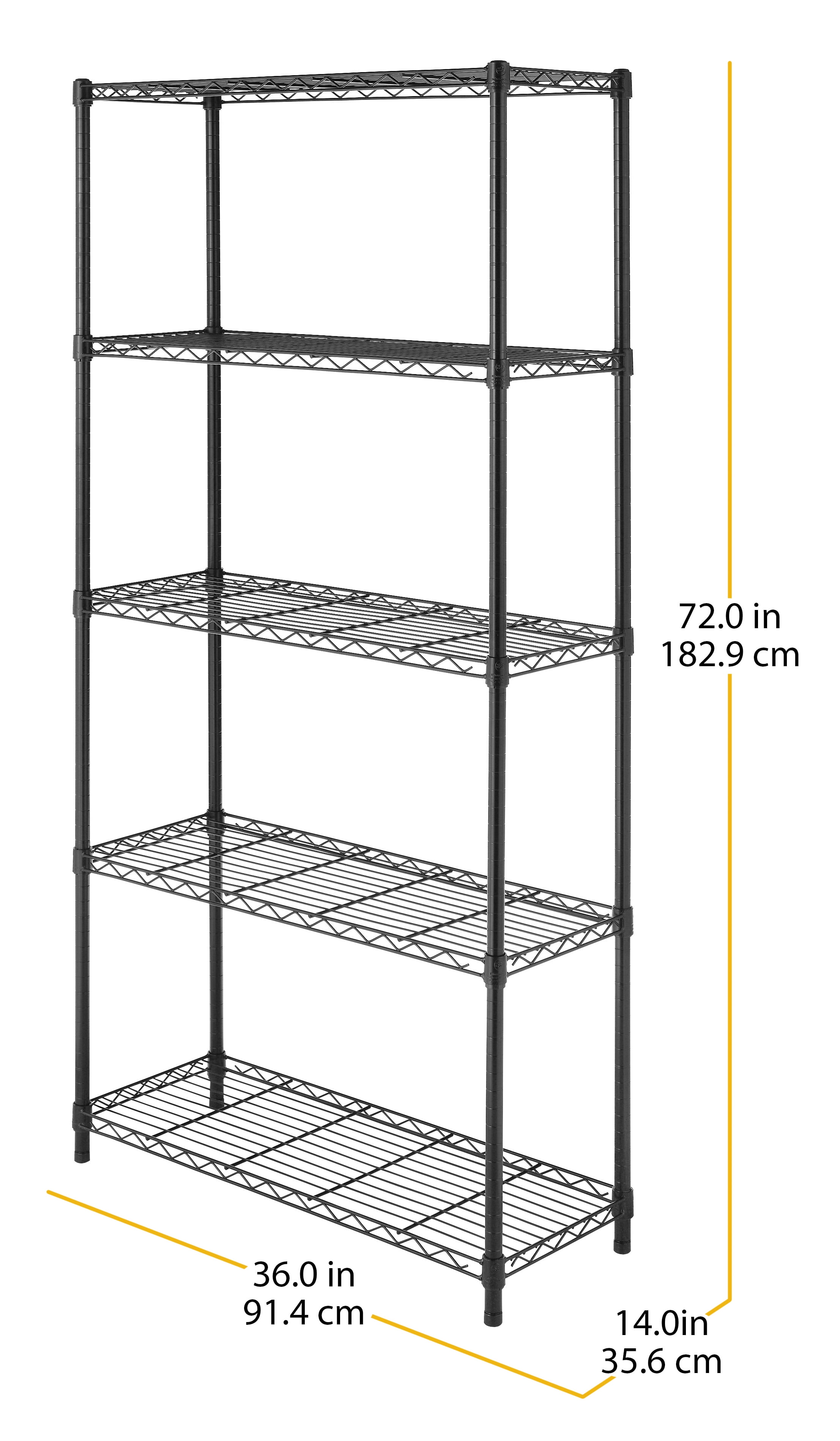 Whitmor Supreme 5 Tier Shelving Black Com