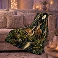 thumbnail image 6 of Enchanted Nighttime Deer Family At Forest Stream Wildlife, Peaceful Mountain Lake Scene, Warm Flannel Blanket for Cabin and Lodge, Outdoor Lovers Camping Gift, Rustic Home Decor, 6 of 9