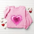 thumbnail image 4 of Womens Valentines Day Gifts Soft Heart Tee Hoodless Round Neck Pullover Shirts Casual Long Sleeved Top ECG Love Tees Comfy Romance Outfits Classic Couple Clothes, 4 of 6