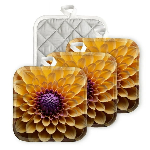 BaHomeck Pot Holders 4pcs dacron Made Square heat-resisting mat Machine Washable for Kitchen Oven Hot Pads 6.7inch*6.7inch,Centered Composition In The Style Of Paper Cut Art