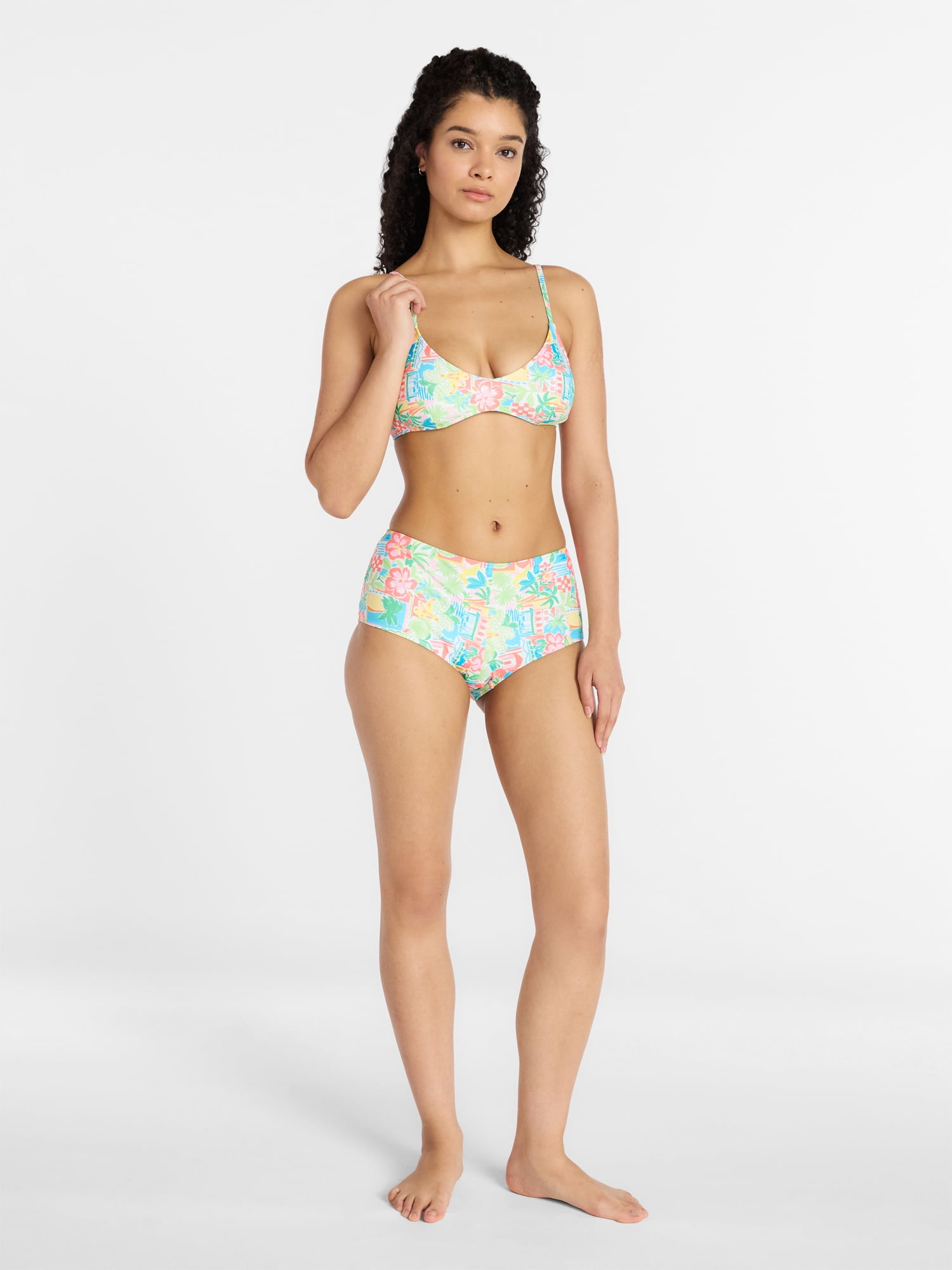 No Boundaries Low Rise Shortie Bikini Swim Bottoms, Women's XXS-XXL