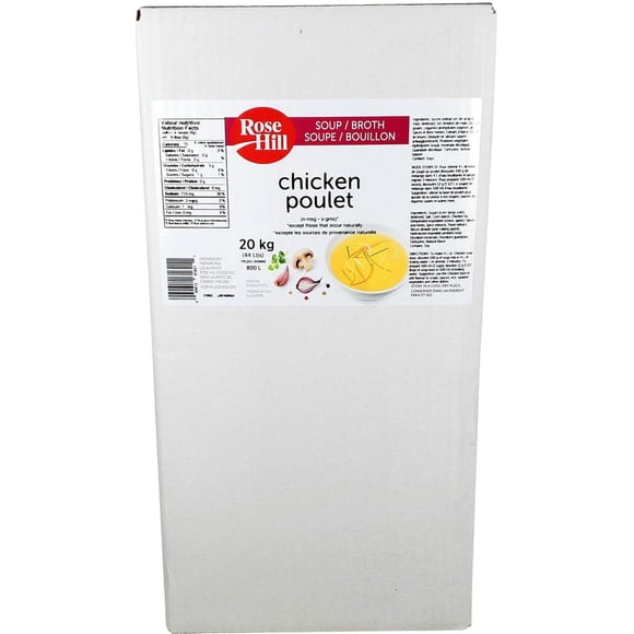 Rose Hill - Base de Soupe au Poulet (6160-Aucun MSG Ajouté) Boîte à Sélectionner - Paquet Simple - 20 kg - Riche Saveur de Poulet pour Soupes, Sauces et Plus (1 Ct)