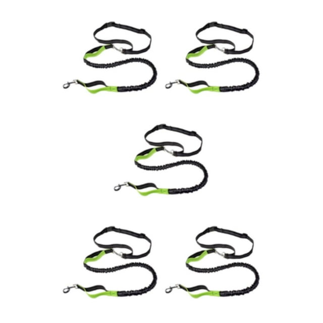 Transemion Pet Reflective Leash Traction Rope Adjustable Belt Stylish Multifunctional Jogging Dog Leash green 5Set