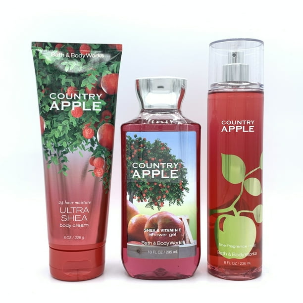 Bath and Body Works Country Apple Body Cream, Shower Gel and Fine