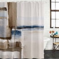 thumbnail image 3 of Beige Brown Blue Waterproof Fabric Shower Curtain,Vintage Abstract Mottled Texture Waterproof Fabric Shower Curtain for Bathroom Curtains Bathtubs Hotel Shower Curtains with 12 Hooks Extra Long 72x96, 3 of 8